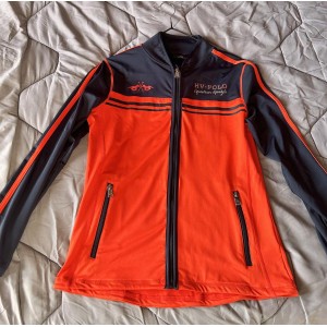 VESTE ZIP HV POLO ROUGE/MARINE MANCHE LONGUE AVEC ELEGANT LOGO EN STRASS * TAILLE M