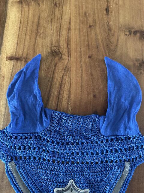 Bonnet cheval Jumpin godignon bleu électrique et gris