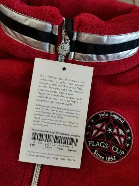 Veste polaire rouge Flags & Cup 6 ans
