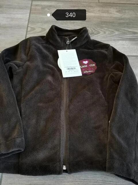 Veste polaire marron Flags & Cup 8 ans