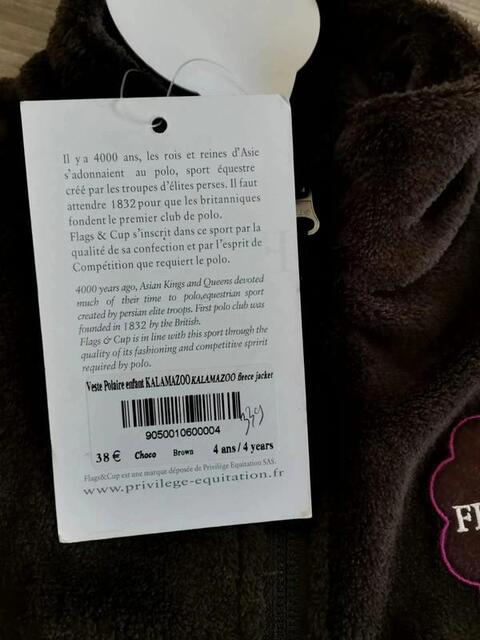 Veste polaire marron Flags & Cup 4 ans