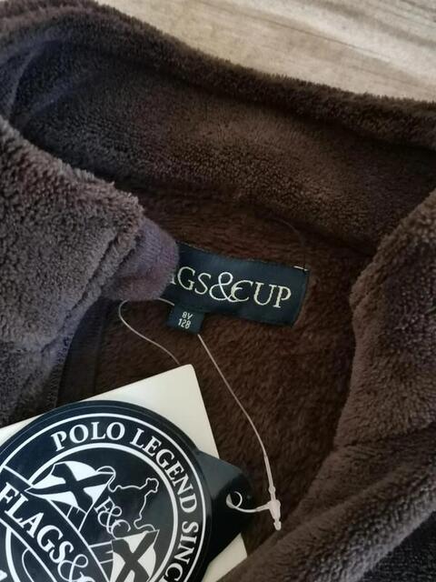 Veste polaire marron Flags & Cup 8 ans