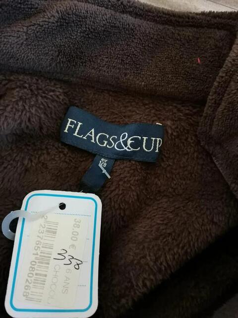 Veste polaire marron Flags & Cup 6 ans