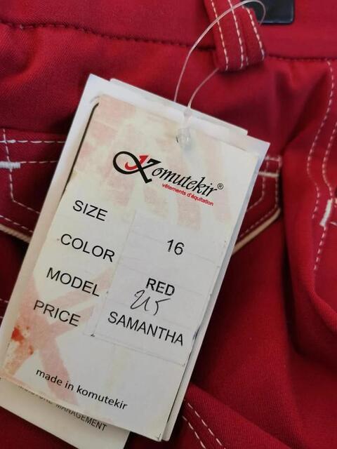 Pantalon d'équitation rouge Komutekir 16 ans
