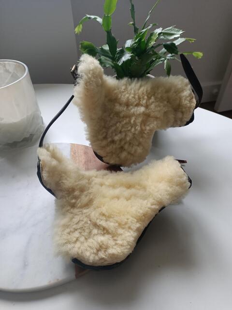 Protège boulets en cuir et mouton véritable
