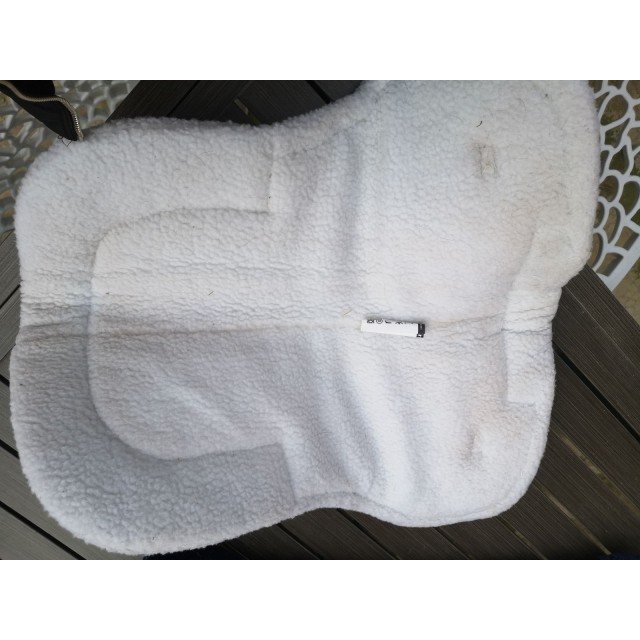 Amortisseur Horze taille poney gris et mouton synthétique blanc