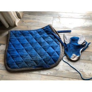 Ensemble tapis+bonnet bleu rois BR