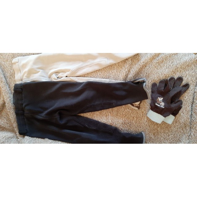 2 pantalons Geologic taille 4 ans + gants antidérapant