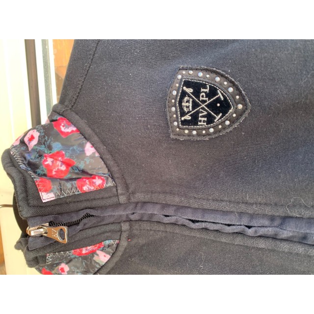 Sweat hv polo fleuri noir excellent état