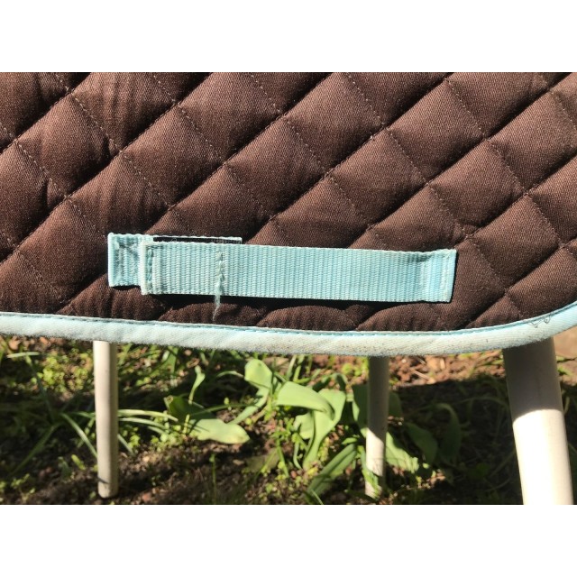 Tapis Fouganza marron et bleu ciel