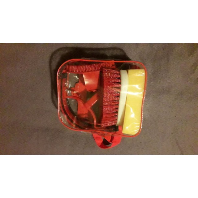 Kit de pansage rouge pour enfant (+ mallette)