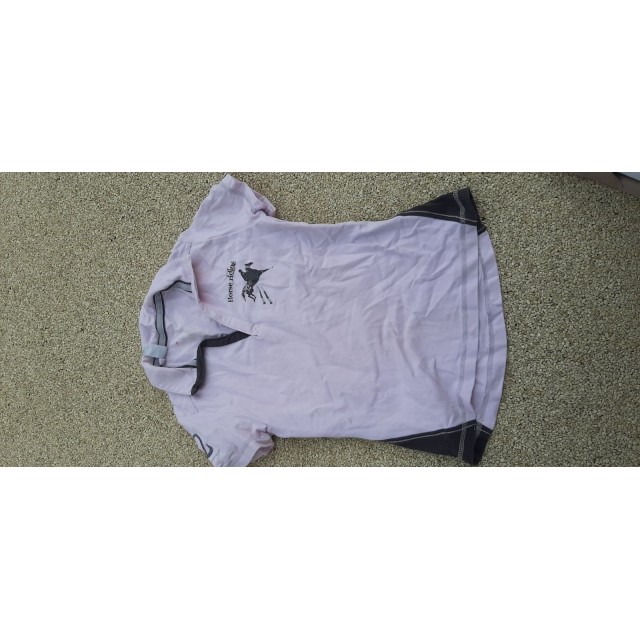 Polo rose pâle et gris