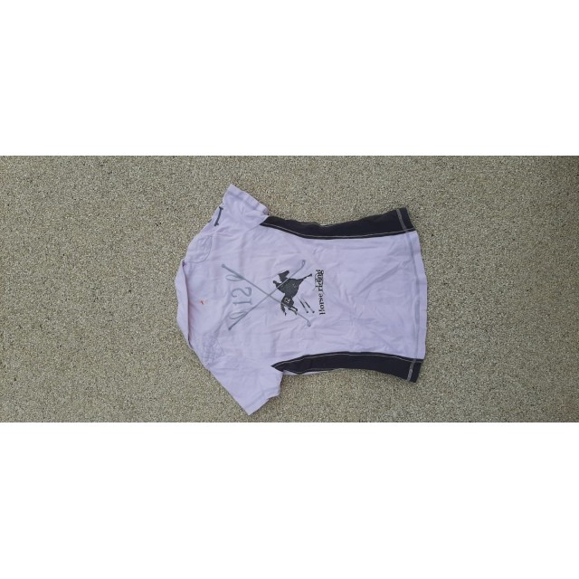 Polo rose pâle et gris