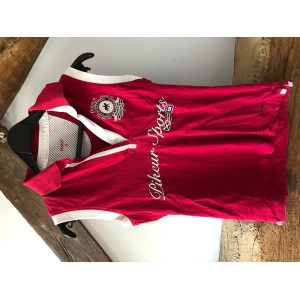 Polo pikeur rose sans manche