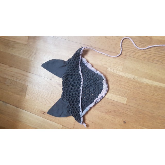 Bonnet gris et rose