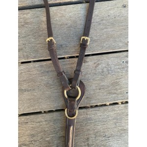 Collier de chasse pour mono quartier cuir et élastiquesmarron