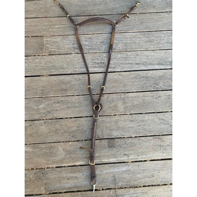 Collier de chasse pour mono quartier cuir et élastiquesmarron