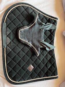ensemble tapis et bonnet Kentucky vert sapin velvet