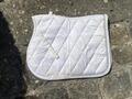 Tapis blanc bordure brillant argent