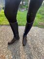 chaps cuir bleu marine et bordures rose