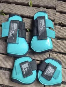 Ensemble Guêtres poney CSO turquoise