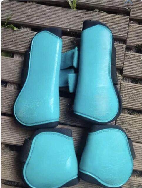 Ensemble Guêtres poney CSO turquoise