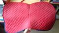 Tapis de selle rouge et bleu