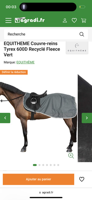Couvre reins équitheme imperméable vert t150