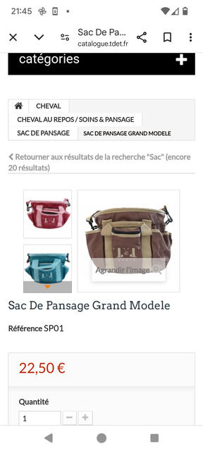 Sac de pansage SP01 marque T de T