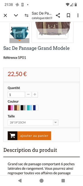 Sac de pansage SP01 marque T de T