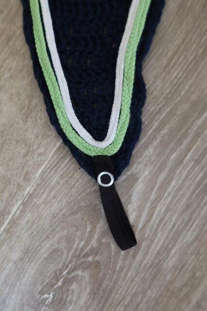 Bonnet long bleu marine/vert