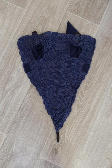 Bonnet long bleu marine/gris