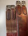 sangle en cuir marron/havane élastique 125cm