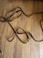 Rênes allemandes marron (occasion) et attache enrênement (neuf) taille cheval