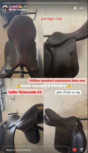Selle Equipe taille 16/ Arcade 22