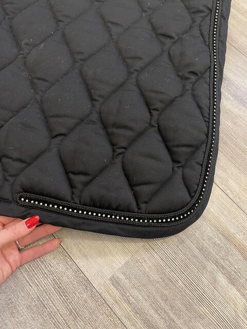 Tapis de selle noir strass cheval fouganza