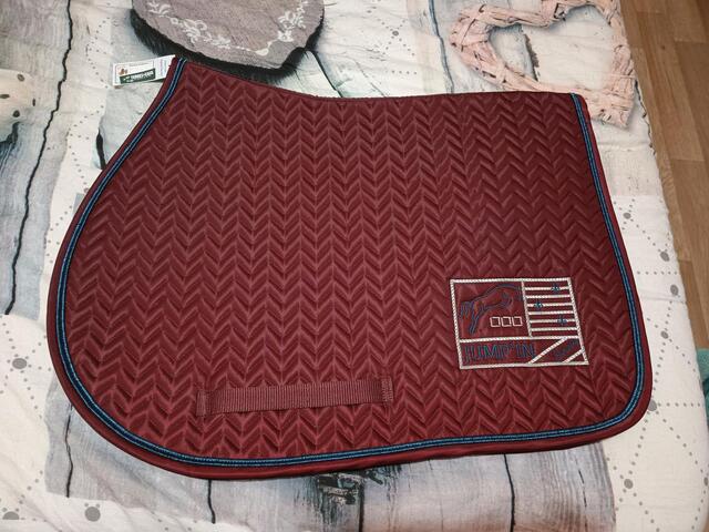 Jump'In - Tapis de selle Show One bordeaux/ marine