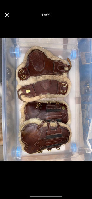 Ensemble guêtres en cuir moutons