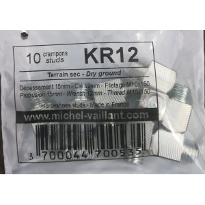 Lot de 10 crampons Michel Vaillant KR12 terrain sec