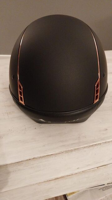 Casque d'équitation Miss Shield Shadowmatt Paint noir Crystal Fabric rose gold blason rose gold