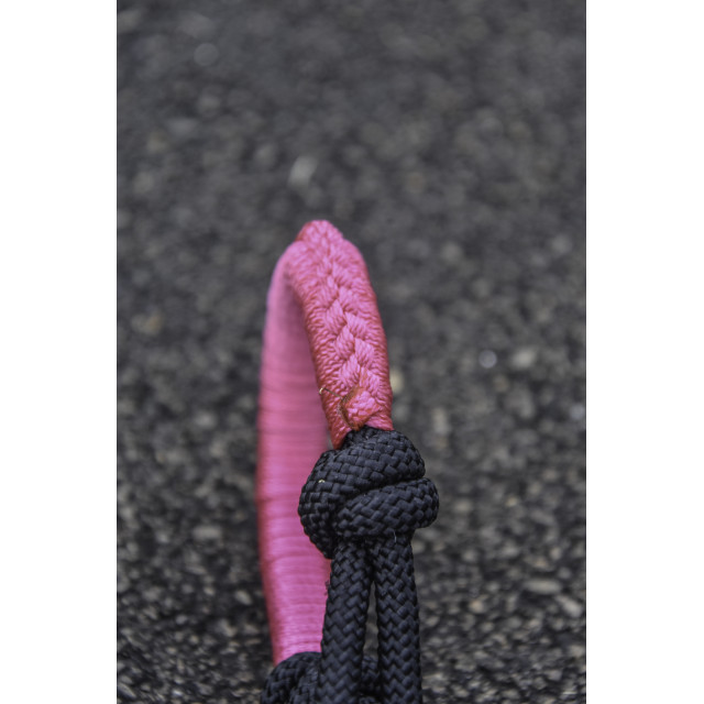 licol éthologique rose et noir taille cheval et longe noir