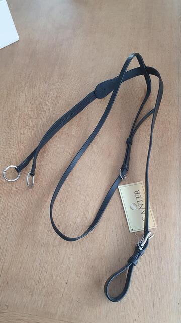 Martingale à anneaux cuir noir marque Canter