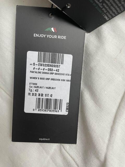 Pantalon équitation Equiline Donna taille haute neuf avec étiquette 36