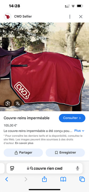 Couvre reins imperméable CWD neuf