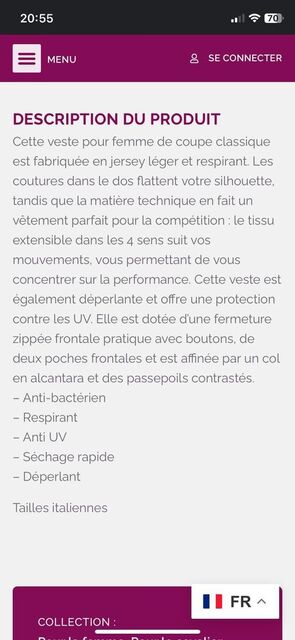 Veste Concours Femme Cavalleria Toscana Bordeaux