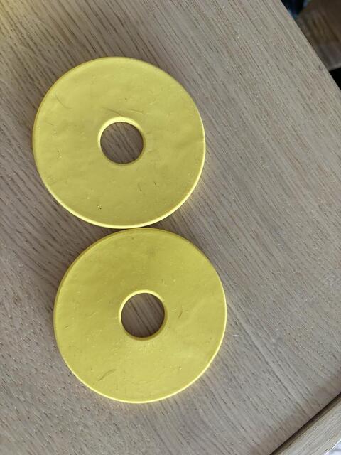 Rondelles de mors lilas/violettes Hexa (existent en jaune)