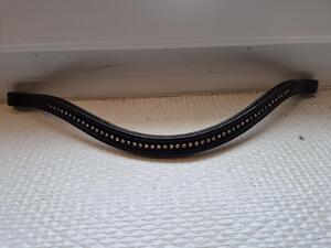 Frontal à strass - cuir noir - poney