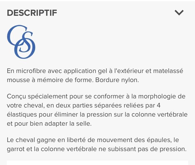 Amortisseur de dos C.S.O. avec gouttière