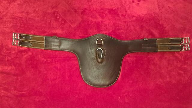 Sangle bavette HFI cuir marron 95 cm