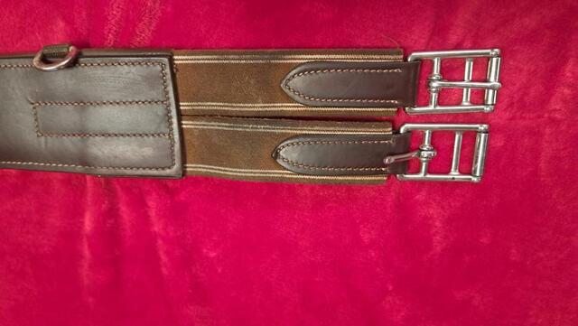 Sangle bavette HFI cuir marron 95 cm